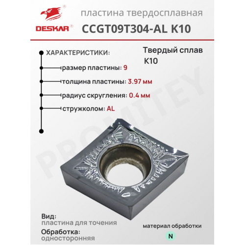 Пластина CCGT 09T304-AL K10
