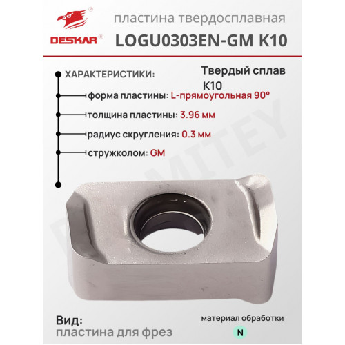 Пластина LOGU 0303 EN-GM K10