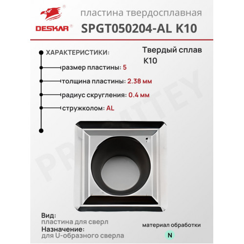 Пластина SPGT 050204-AL K10